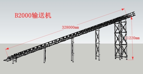 耐熱性鉄鋼の移動のベルト・コンベヤー200Kw 1200mmの幅鉱山の交通機関